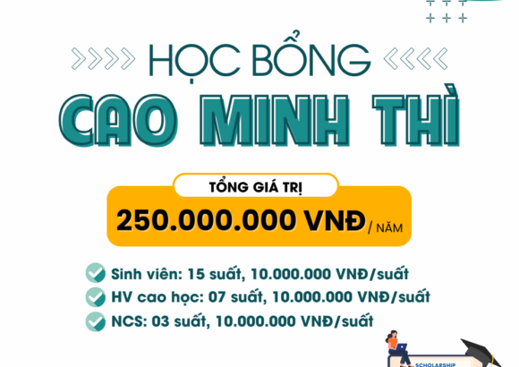 Thông báo học bổng Cao Minh Thì