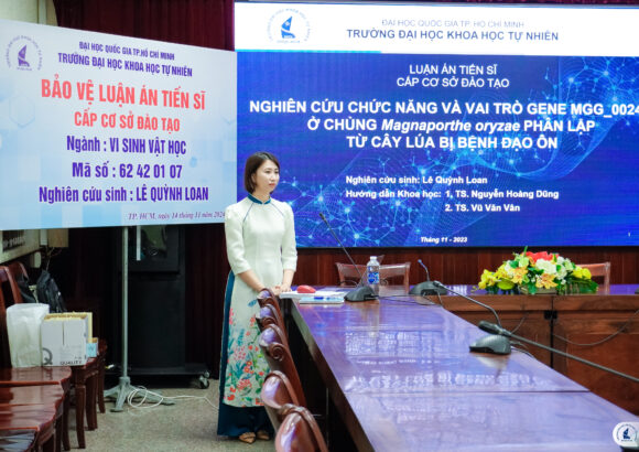 BUỔI BẢO VỆ LUẬN ÁN TIẾN SĨ CỦA NCS LÊ QUỲNH LOAN – ĐỘT PHÁ TRONG NGHIÊN CỨU BỆNH ĐẠO ÔN TRÊN CÂY LÚA